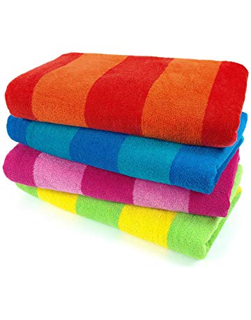 stack of beach towels for rent 